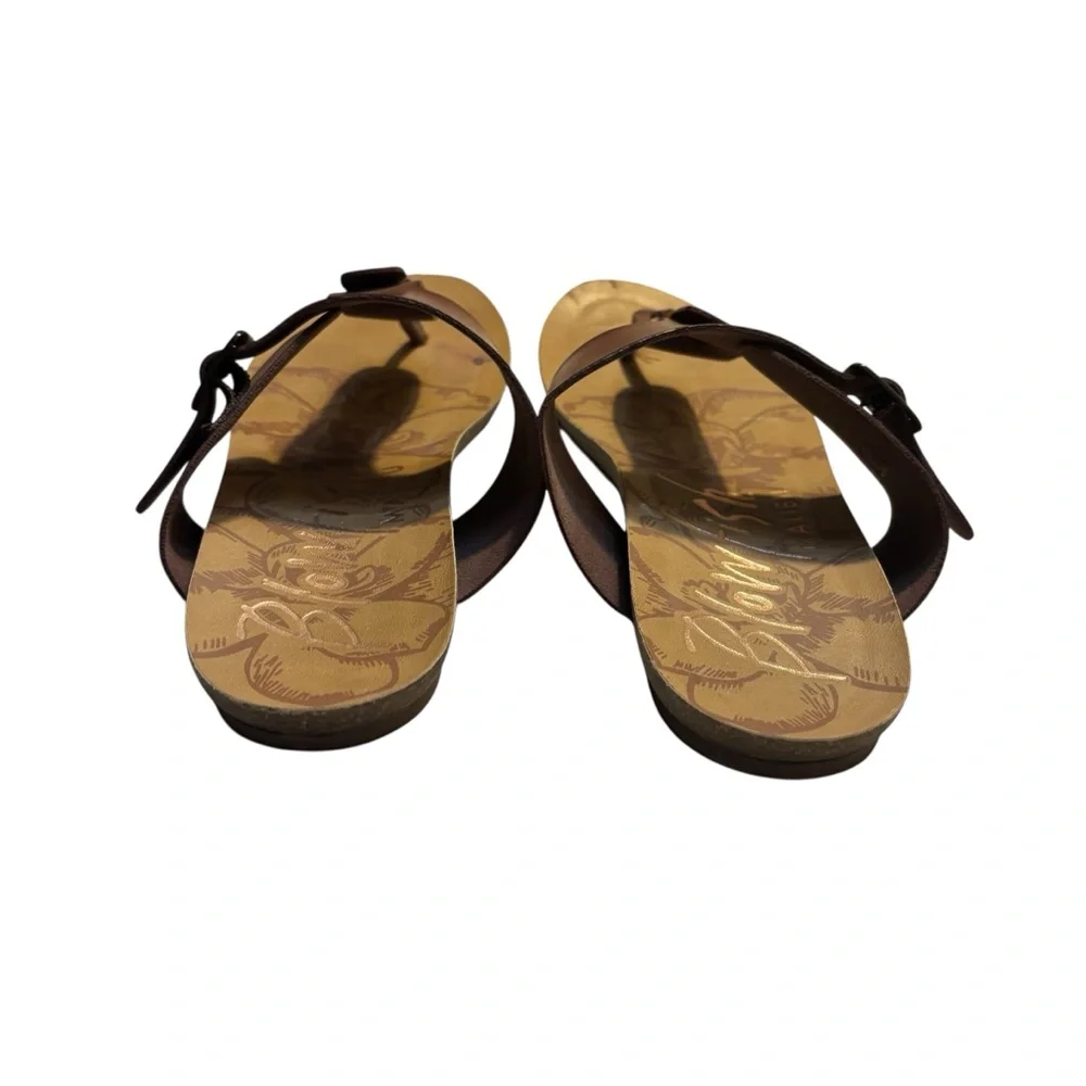 Blowfish Malibu Greco Thong Sandals Size 9 Brown Buckle Detail Braided T-Strap